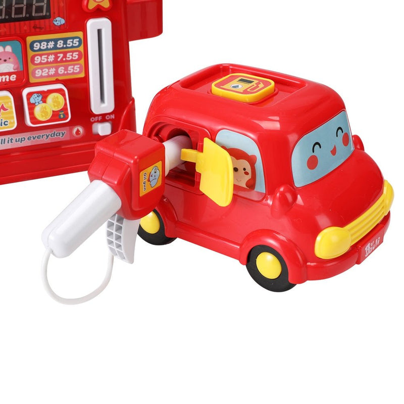 Keezi Kids Gas Petrol Station Pumper Pretend Play Toys Car Music Card Playset - NuSea
