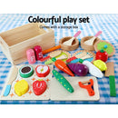 Keezi Kids Kitchen Play Set Wooden Pretend Toys Cooking Utensils Pots Pans Food - NuSea