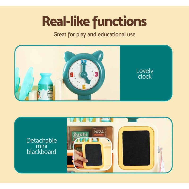 Keezi Kids Kitchen Pretend Play Set Cooking Sound Steam Light Function - NuSea