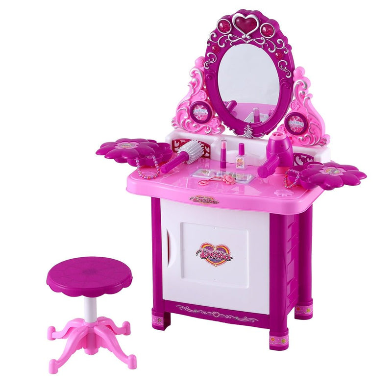 Keezi Kids Pretend Makeup Play Set Dressing Table Chair Girls Toys Children - NuSea