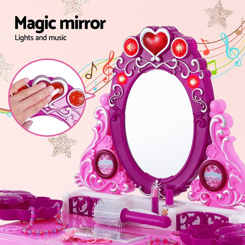 Keezi Kids Pretend Makeup Play Set Dressing Table Chair Girls Toys Children - NuSea