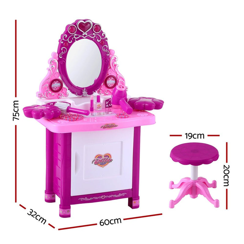 Keezi Kids Pretend Makeup Play Set Dressing Table Chair Girls Toys Children - NuSea