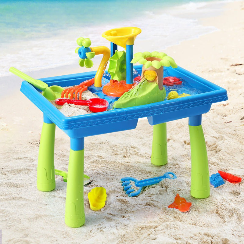 Keezi Kids Sand and Water Table Windmill Shovel Outdoor Sandpit Toys Beach Play - NuSea