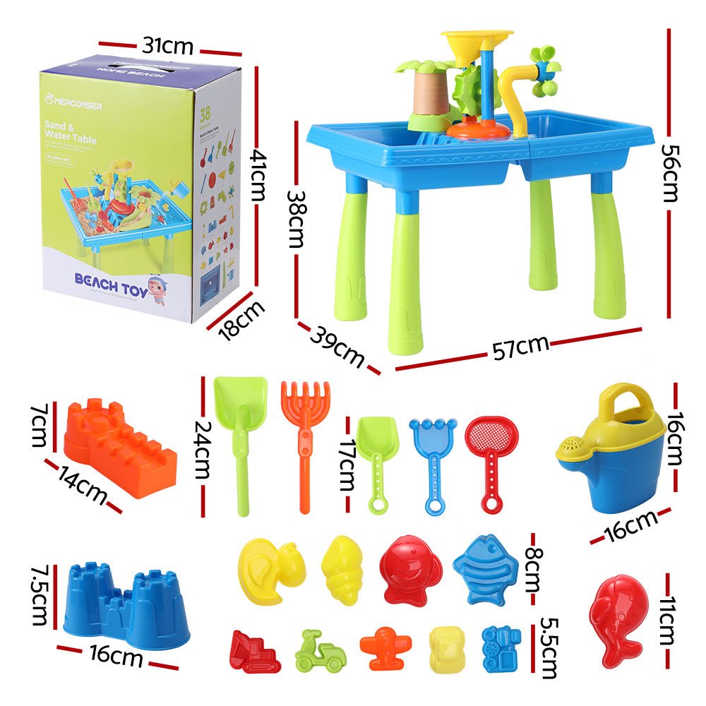 Keezi Kids Sand and Water Table Windmill Shovel Outdoor Sandpit Toys Beach Play - NuSea
