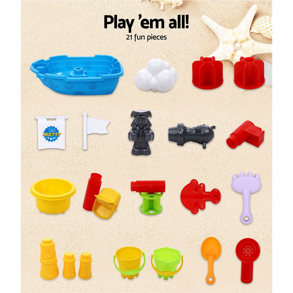 Keezi Kids Sandpit Pretend Play Set Outdoor Toys Water Table Activity Play Set - NuSea