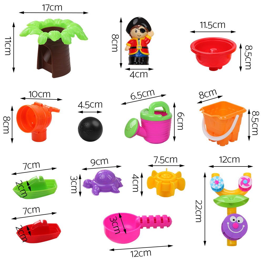 Keezi Kids Sandpit Pretend Play Set Sand Water Table Outdoor Beach Toy Children - NuSea