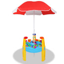 Keezi Kids Sandpit Pretend Play Set Water Sand Table Children Outdoor Toy Umbrella - NuSea