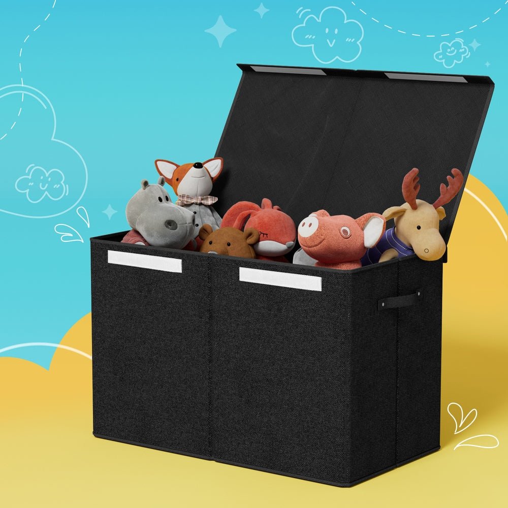 Keezi Large Toy Box Chest Storage with Flip - Top Lid Foldable Organizer Bins - NuSea
