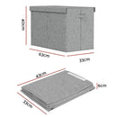 Keezi Large Toy Box Chest Storage with Flip - Top Lid Foldable Organizer Bins Grey - NuSea