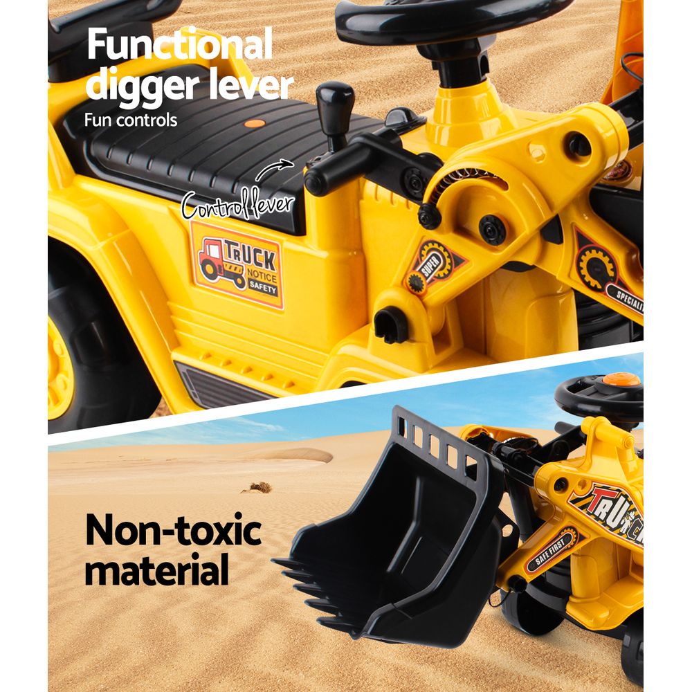 Keezi Ride On Car Toys Kids Excavator Bulldozer Sandpit Digger Car Pretend Play - NuSea
