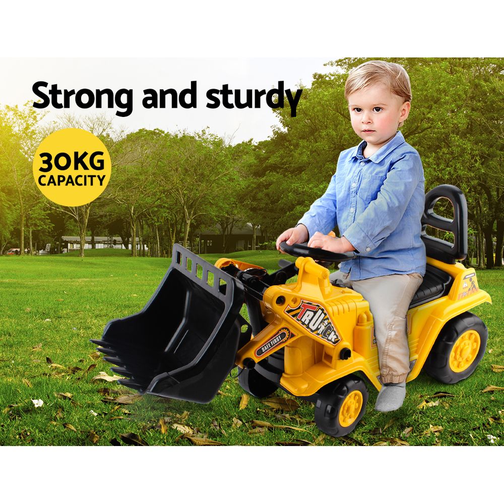 Keezi Ride On Car Toys Kids Excavator Bulldozer Sandpit Digger Car Pretend Play - NuSea