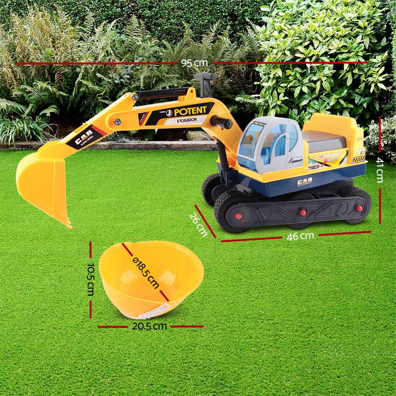 Keezi Ride On Car Toys Kids Excavator Digger Sandpit Bulldozer Car Pretend Play - NuSea