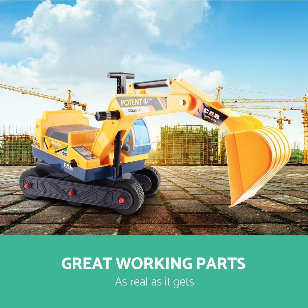 Keezi Ride On Car Toys Kids Excavator Digger Sandpit Bulldozer Car Pretend Play - NuSea