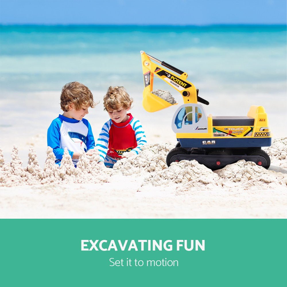 Keezi Ride On Car Toys Kids Excavator Digger Sandpit Bulldozer Car Pretend Play - NuSea