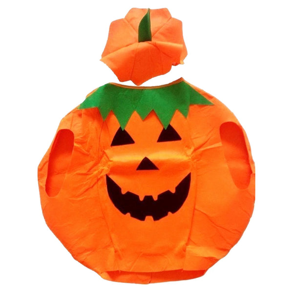 KIDS PUMPKIN COSTUME Halloween Unisex Fancy Dress Up Party Orange Vegetable - NuSea