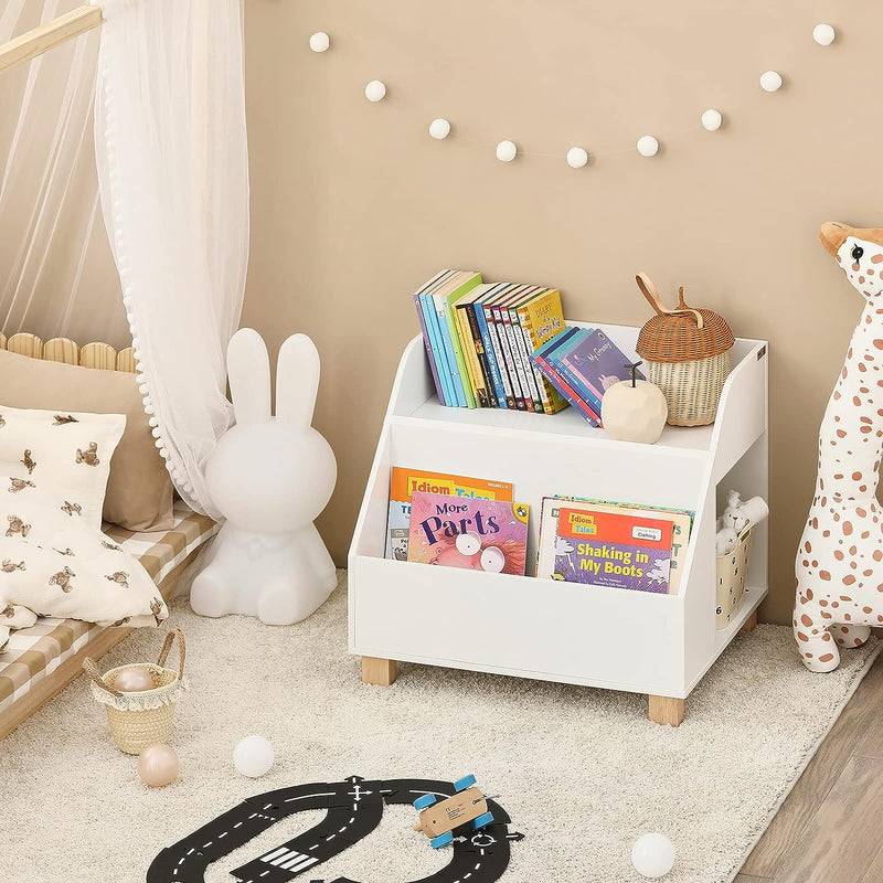 Kids Storage Bookcase 3 Compartments, White - NuSea