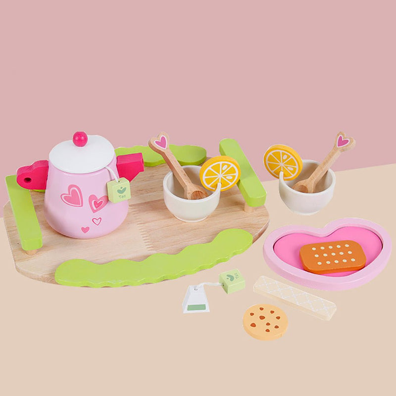 Kids Wooden Kitchen Tea Set Pretend Play - NuSea