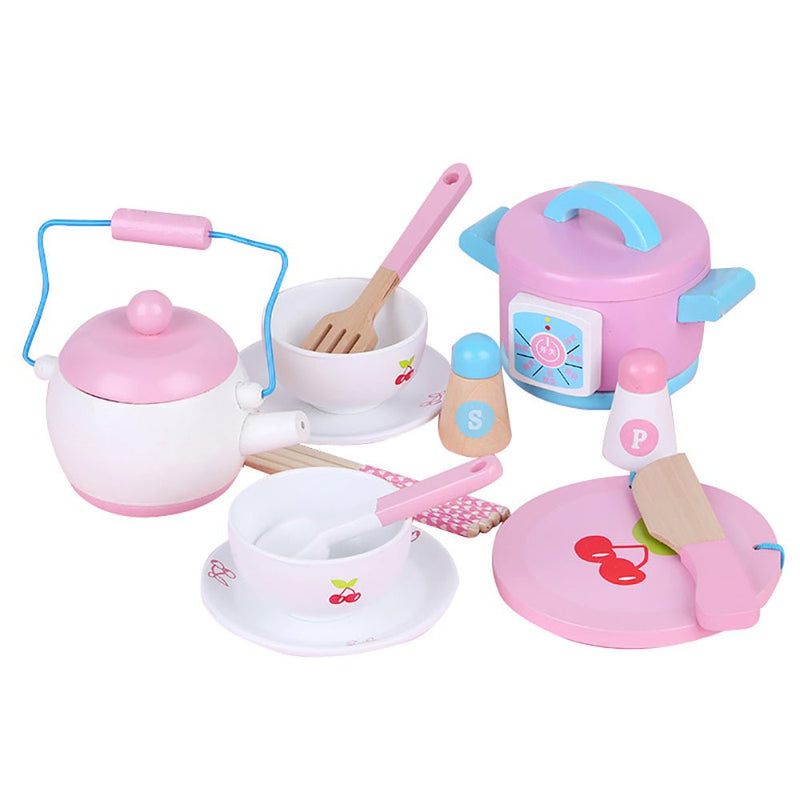 Kids Wooden Kitchen Tea Set Pretend Play - NuSea
