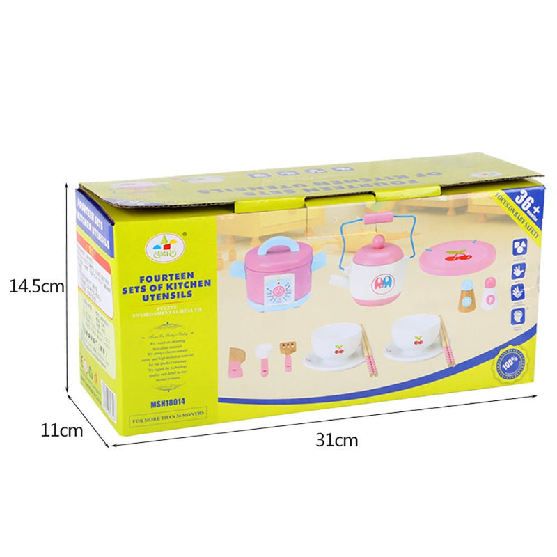 Kids Wooden Kitchen Tea Set Pretend Play - NuSea