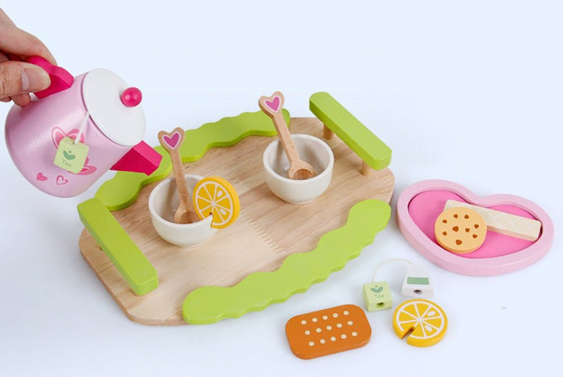 Kids Wooden Kitchen Tea Set Pretend Play - NuSea