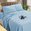 Kingtex Micro Flannelette Sheet Set 40 cm Wall Steel Blue Single - NuSea
