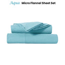 Kingtex Ultra - Soft Micro Flannel Sheet Set 40 cm Wall Aqua King - NuSea