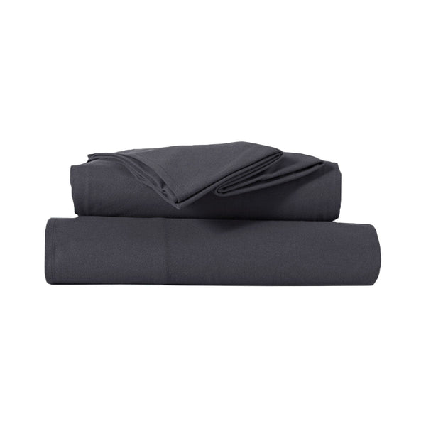 Kingtex Ultra - Soft Micro Flannel Sheet Set 40 cm Wall Charcoal Queen - NuSea