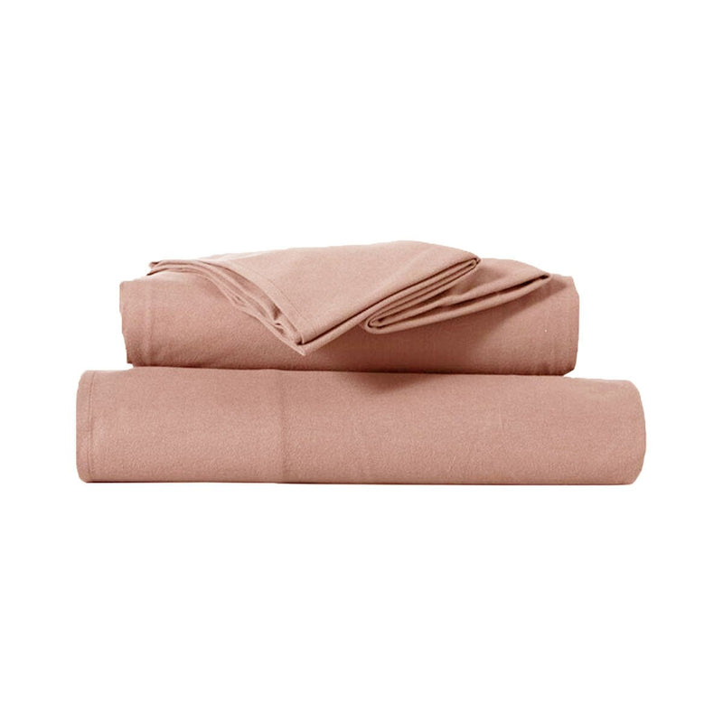 Kingtex Ultra - Soft Micro Flannel Sheet Set 40 cm Wall Rose Pink King - NuSea