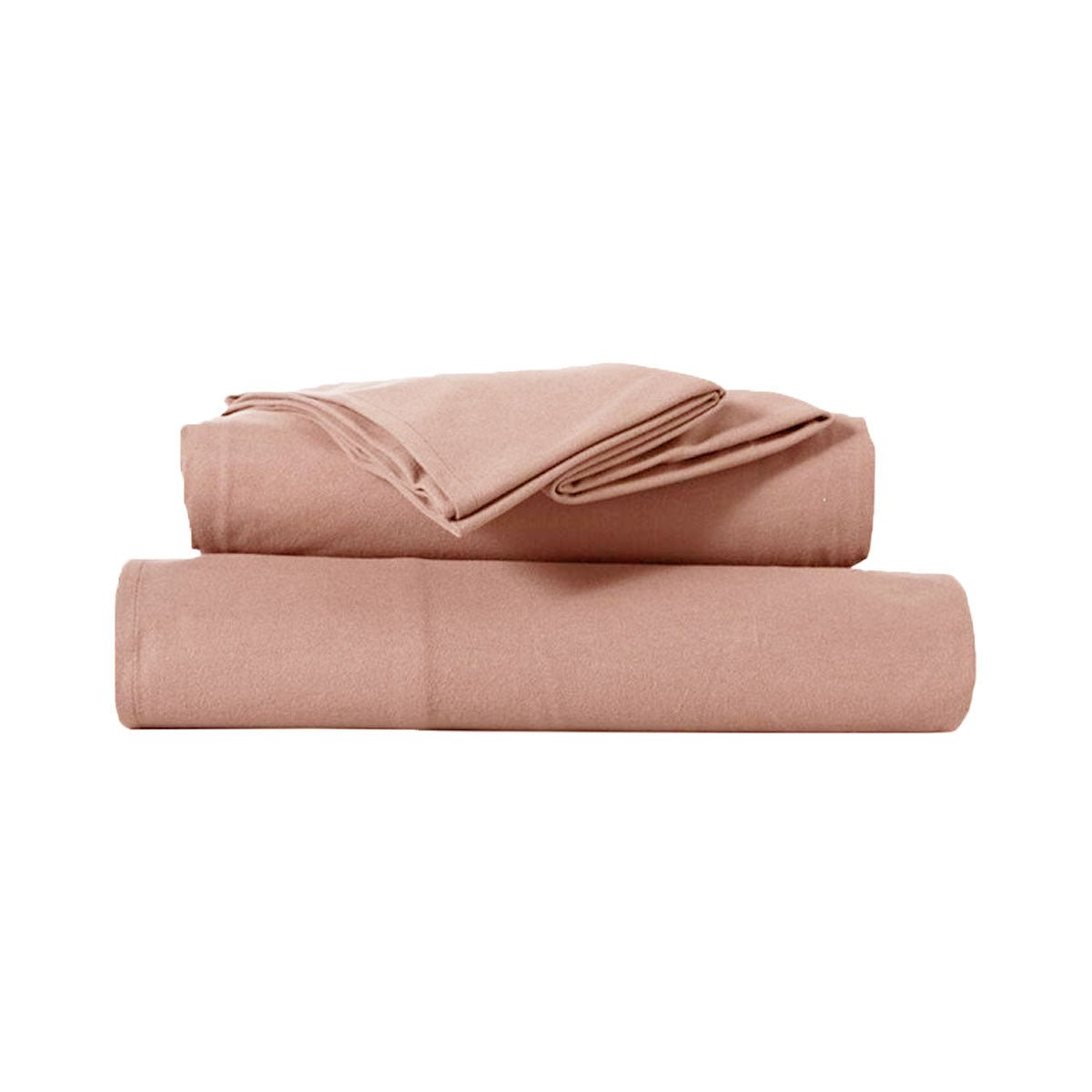 Kingtex Ultra - Soft Micro Flannel Sheet Set 40 cm Wall Rose Pink King Single - NuSea