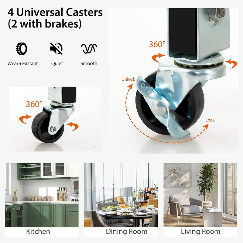 Kitchen Island Cart with Storage, Drawers, Shelves - NuSea