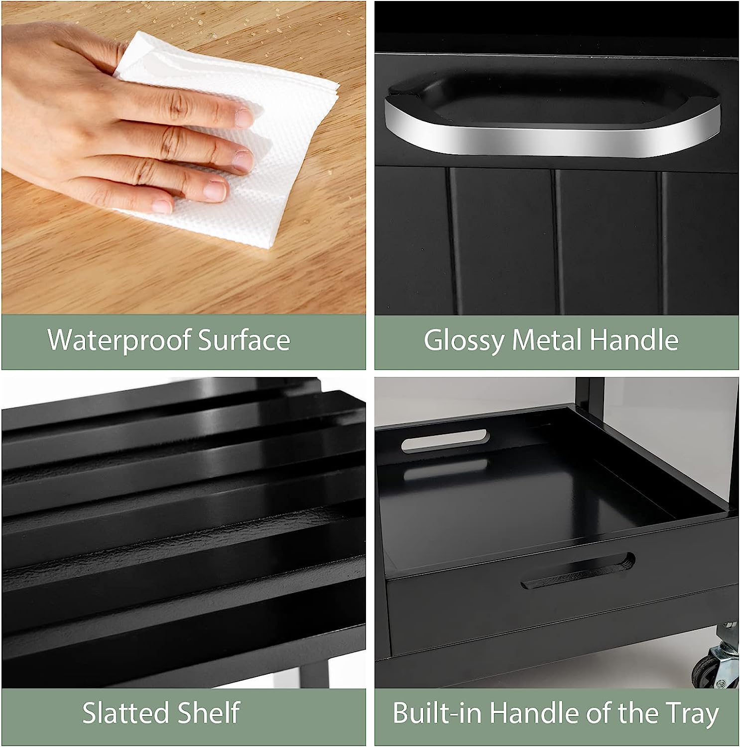 Kitchen Island Cart with Storage, Drawers, Shelves - NuSea