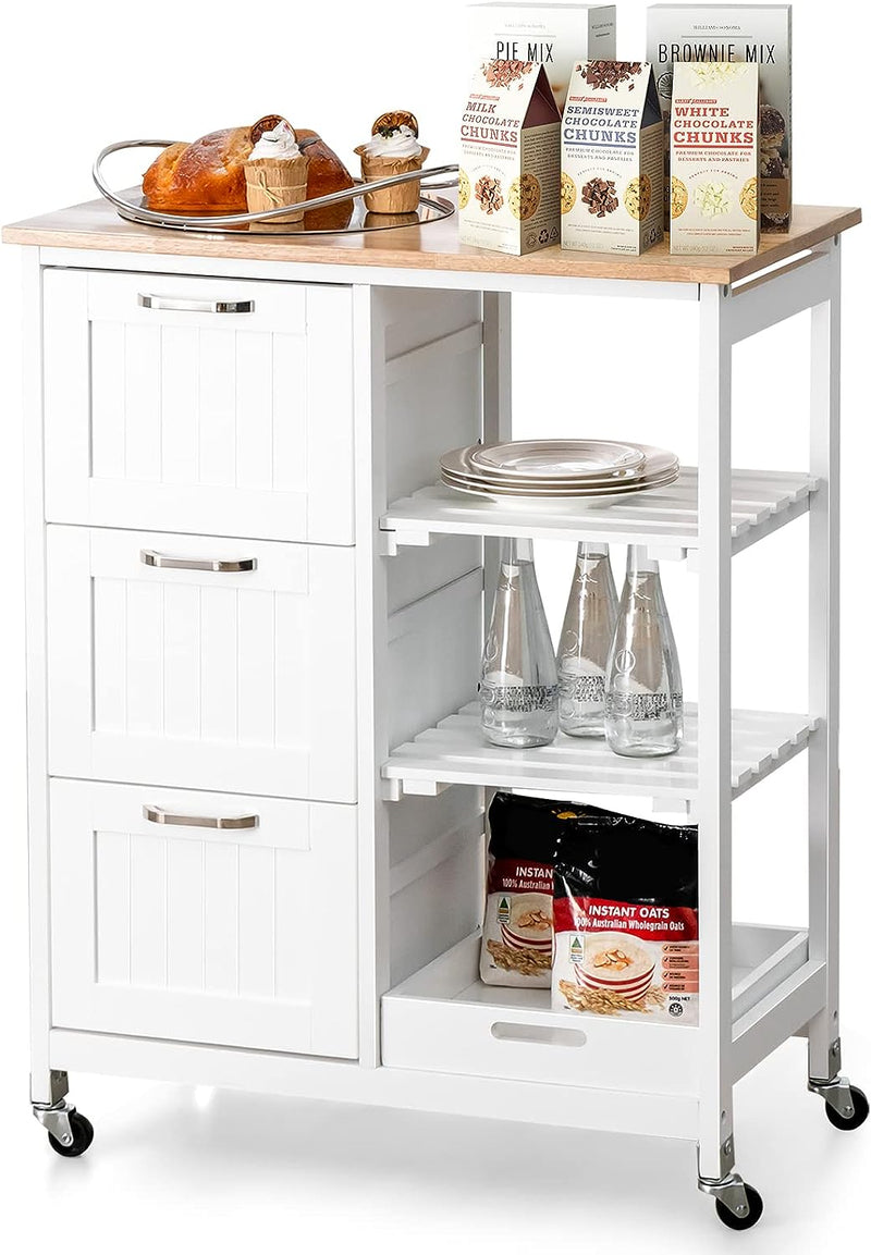 Kitchen Island on Wheels with Storage - NuSea