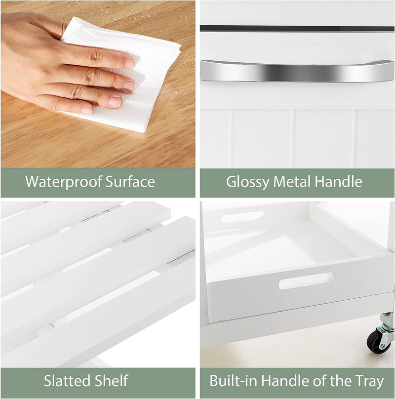 Kitchen Island on Wheels with Storage - NuSea