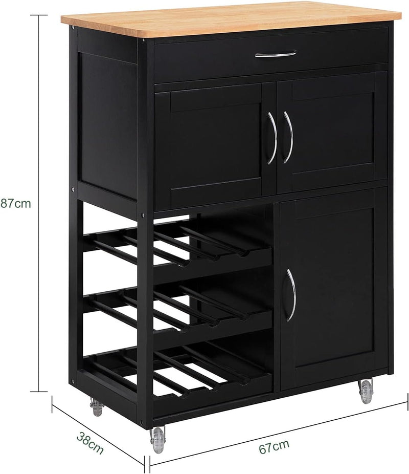 Kitchen Trolley Bottle Rack Drawer Cabinet - NuSea