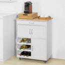 Kitchen Trolley with Wine Racks, Portable Workbench and Serving Cart for Bar or Dining - NuSea
