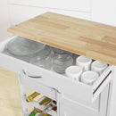 Kitchen Trolley with Wine Racks, Portable Workbench and Serving Cart for Bar or Dining - NuSea