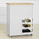 Kitchen Trolley with Wine Racks, Portable Workbench and Serving Cart for Bar or Dining - NuSea