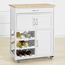 Kitchen Trolley with Wine Racks, Portable Workbench and Serving Cart for Bar or Dining - NuSea