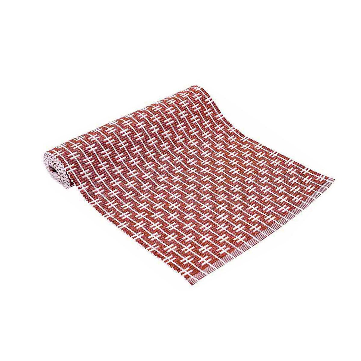 Ladelle Eden Ribbed Eco Recycled Cotton Table Runner 33 x 150 cm Terracotta - NuSea