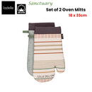 Ladelle Sanctuary Cream Set of 2 Oven Mitts 18 x 33 cm - NuSea