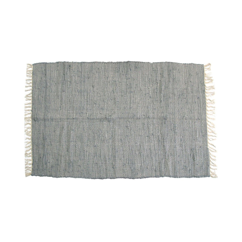 Large Chindi Cotton Handmade Floor Mat with Tassels 90 x 150 cm Grey - NuSea