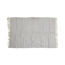 Large Chindi Cotton Handmade Floor Mat with Tassels 90 x 150 cm Silver - NuSea