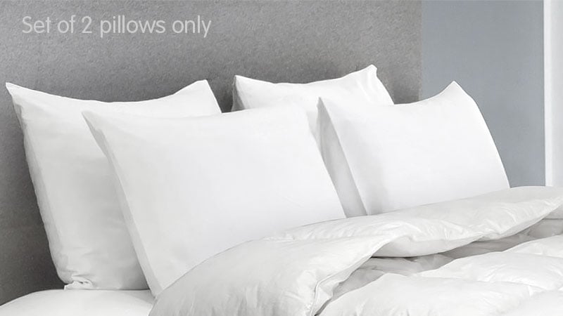 Laura Hill Duck Down Feather Pillow Twin Set - 1.3kg - NuSea