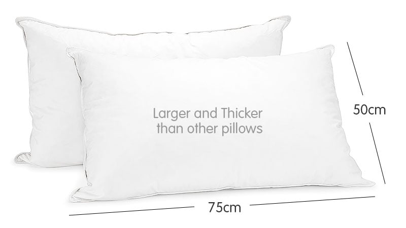 Laura Hill Duck Down Feather Pillow Twin Set - 1.3kg - NuSea
