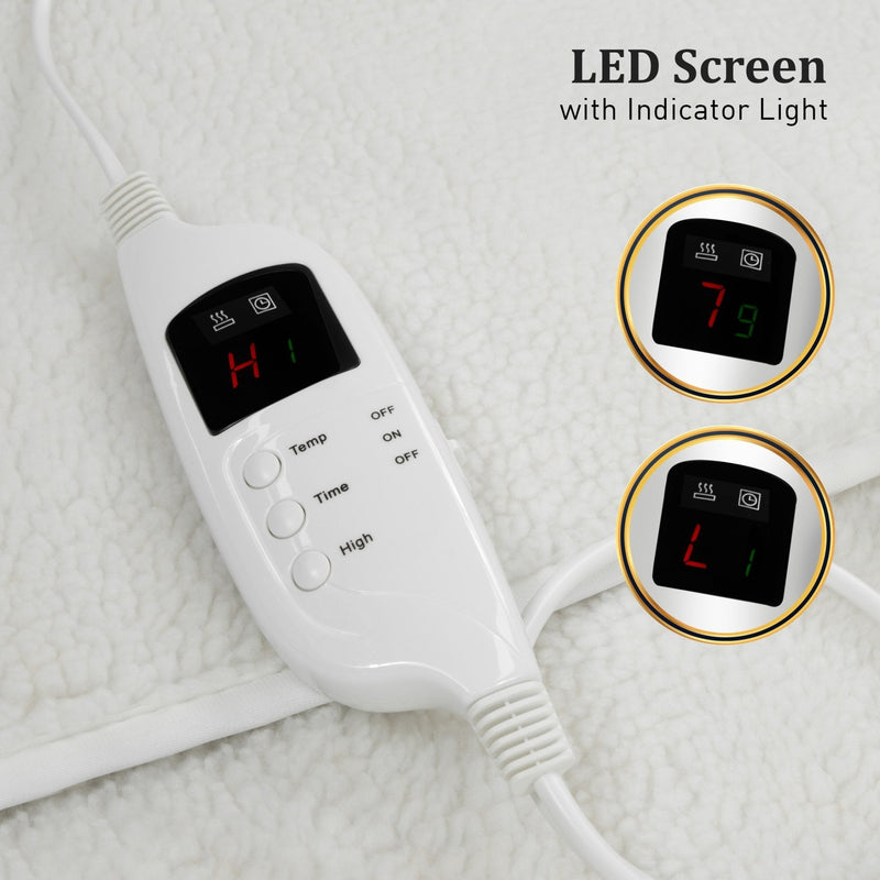 Laura Hill Electronic Fleecy Electric Blanket Heated Fitted Queen Size Bed Safety 9 Levels - NuSea