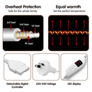 Laura Hill Heated Electric Blanket Coral Warm Fleece Winter Blue - NuSea