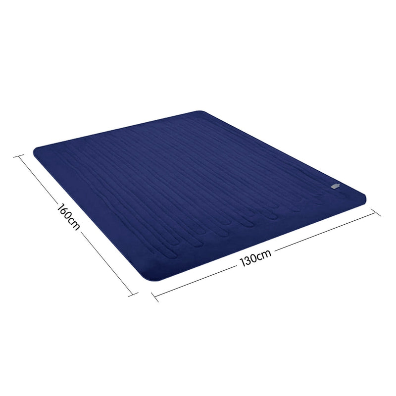 Laura Hill Heated Electric Blanket Coral Warm Fleece Winter Blue - NuSea