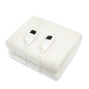 Laura Hill Heated Electric Blanket Double Size Fitted Fleece Underlay Winter Throw - White - NuSea