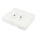 Laura Hill Heated Electric Blanket Double Size Fitted Polyester Underlay Winter Throw - White - NuSea