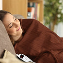 Laura Hill Heated Electric Blanket Throw Rug Coral Warm Fleece Brown - NuSea